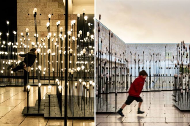 LEDscape, Like Architects, green lighting, light installation, lisbon, ikea, led bulbs, led lights