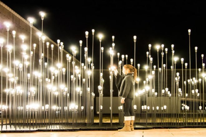 LEDscape, Like Architects, green lighting, light installation, lisbon, ikea, led bulbs, led lights