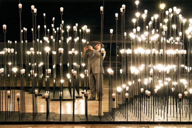 LEDscape, Like Architects, green lighting, light installation, lisbon, ikea, led bulbs, led lights