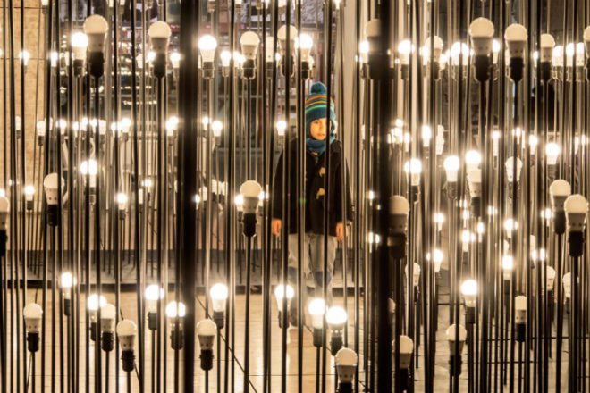 LEDscape, Like Architects, green lighting, light installation, lisbon, ikea, led bulbs, led lights