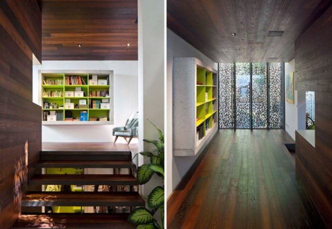 Paris, Maison Escalier, steel, concrete, stairway, Jacques Moussafir, Moussafir Architectes, black locust wood, electronic shutters, daylighting, France