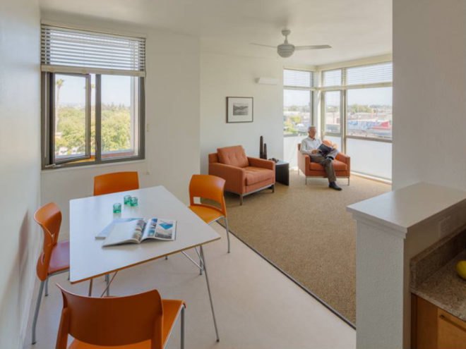 Merritt Crossing, LMS Architects, affordable housing, senior housing, leed platinum, oakland,