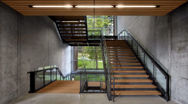Miller Hull, Cascadia Community College, LEED Platinum, Global Learning and the Arts Building, USGBC, photovoltaic solar array, reclaimed rainwater, green roof