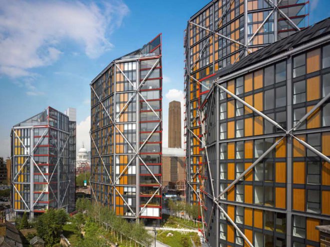 Neo Bankside, Rogers Stirk Harbour Partners, london, gillespies, eco residences, natural daylight, landscape gardens