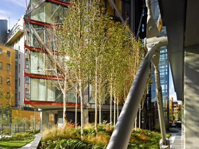 Neo Bankside, Rogers Stirk Harbour Partners, london, gillespies, eco residences, natural daylight, landscape gardens