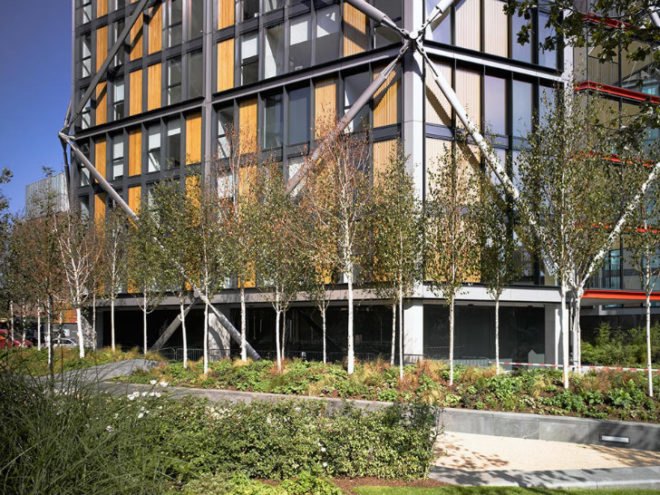 Neo Bankside, Rogers Stirk Harbour Partners, london, gillespies, eco residences, natural daylight, landscape gardens
