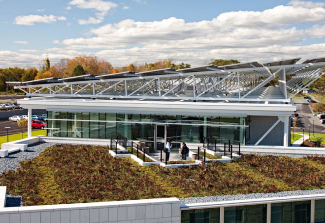 North Shore Community College, Danvers, Massachusetts, DiMella Shaffer, sustainable, LEED Gold, ZNEB, Zero Net Energy Building, energy efficient, solar power, geothermal, daylight, Health Professions, Student Services, Peter Shaffer, net zero
