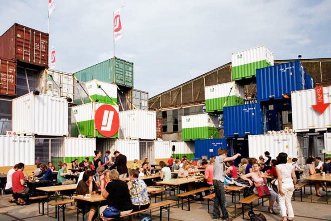 O+A, recycled containers, Amsterdam, Architecture, Green Resources, Recycled Materials, Over het IJ, NDSM shipyard