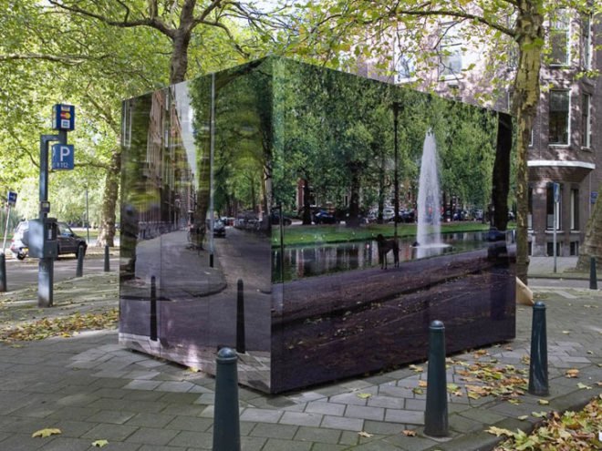 en design, eco design, sustainable design, Roeland Otten, Trompe L'oeil installation, Dutch design, Amsterdam, rotterdam, transformed public toilet, public art installations