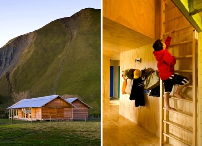 Daylighting, sustainable timber, Shoal Bay Bach, Parsonson Architects, green design, sustainable design, eco-design, minimalist design, daylighting, solar gain, timber, solar water heater, louvers, New Zealand