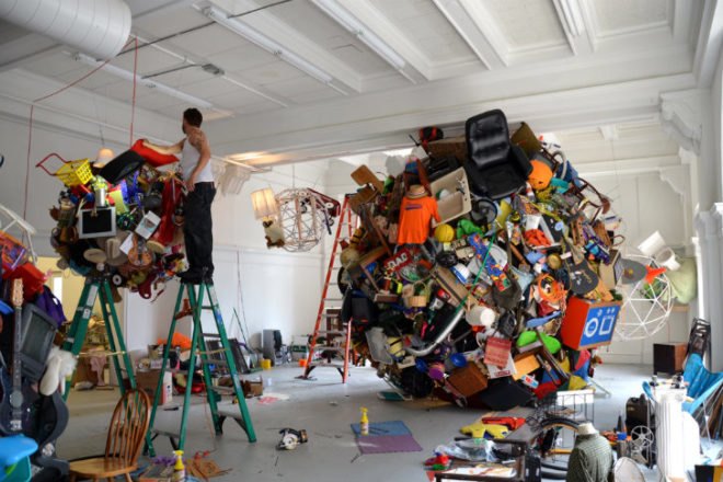 Small Moons, suttonberesculler, land of tomorrow, artwithoutwalls, louisville, eco art, green art, discarded objects