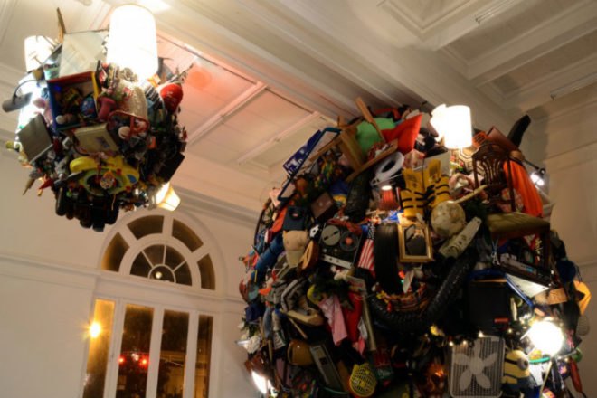 Small Moons, suttonberesculler, land of tomorrow, artwithoutwalls, louisville, eco art, green art, discarded objects