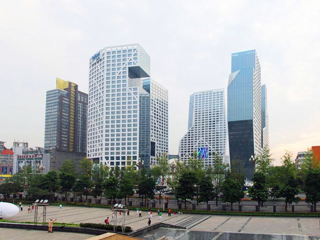 green design, eco design, sustainable design, Sliced Porosity Block, Capitaland Raffles City, Steven Holl Architects, Chengdu China, Du Fu, LEED Gold Buildings China