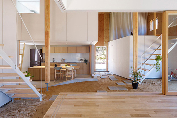 Takaya House, Makoto Tanijiri, japan, suppose Office, Architecture, green Interiors, Green Materials, sliding walls, Earthen Floor, mud floor, transformable house