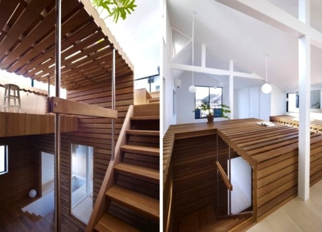daylighting, switch box, deck lumber, japanese design, japanese architecture, green renovation, natural ventilation, adaptive reuse, mixed use home, home office, japan, Naf Architect and Design, sustainable design, green design