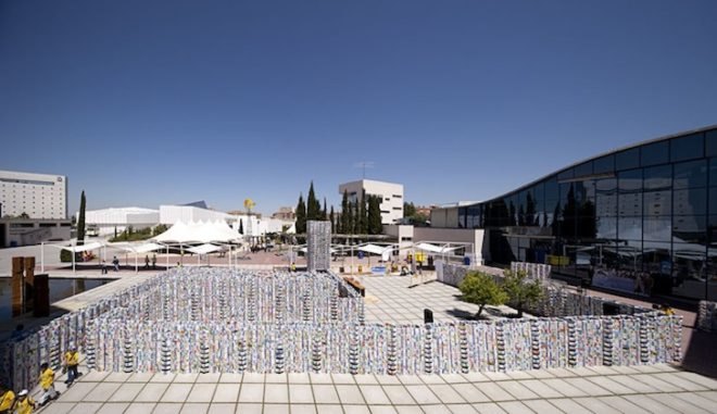 guinness world record, milk cartons, tetra brik, recycled materials, CUAC Arquitectura, Sugarplatform, Granada, RESUR, waste recycling, public art, urban design, world recycling day, design, sustainable design, eco design