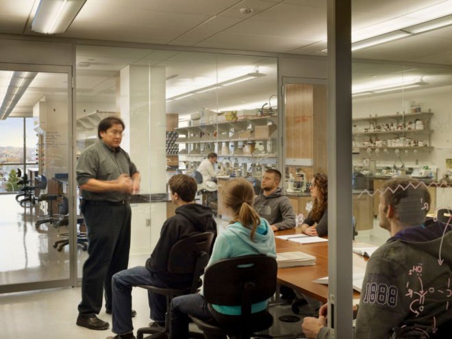 Einhorn Yaffee Prescott Architecture and Engineering, P.C, University of Scranton, Loyola Science Center, LEED-certified, green building, informal learning environments, energy efficiency, collaboration, scientific research, architecture,