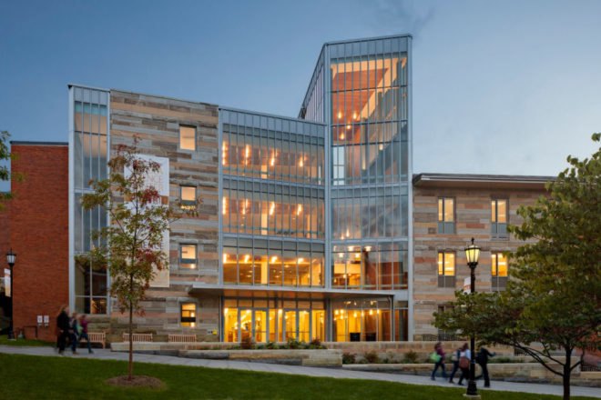 Einhorn Yaffee Prescott Architecture and Engineering, P.C, University of Scranton, Loyola Science Center, LEED-certified, green building, informal learning environments, energy efficiency, collaboration, scientific research, architecture,