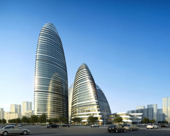 green design, eco design, sustainable design, Zaha Hadid, Zaha Hadid copy, pirated Zaha Hadid design, Wangjing Soho, Meiquan 22nd Century, Chongqing Meiquan