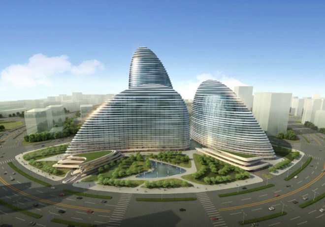 green design, eco design, sustainable design, Zaha Hadid, Zaha Hadid copy, pirated Zaha Hadid design, Wangjing Soho, Meiquan 22nd Century, Chongqing Meiquan