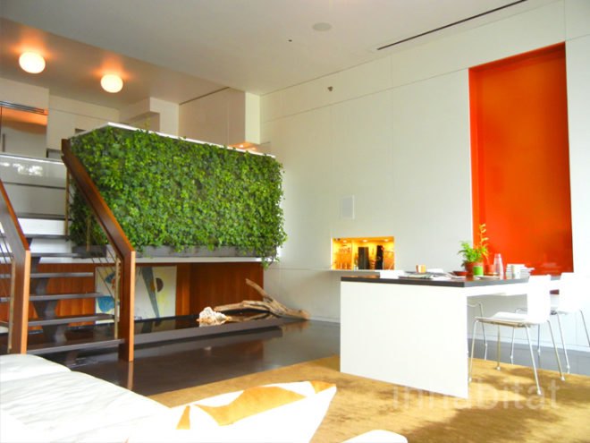 flowerbox duplex, flower box duplex, amazing homes nyc, nyc homes, beautiful homes nyc, nyc green home, vertical garden, pond in living room, green design, eco design, green wall, ny interior design, interior design, cool nyc apartments, dwell, city modern home tours, pulltab design