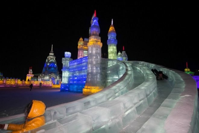 Harbin Ice Festival, china light snow festival, ice festival, sustainable art, ice artwork, green design
