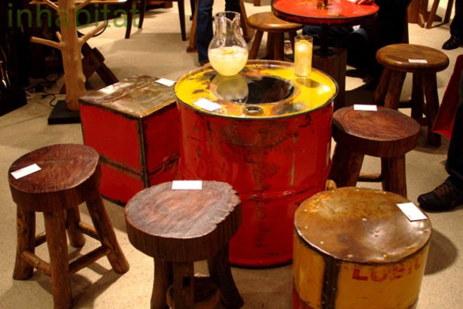 Las Vegas Market, Sustainable Furnishings, Green Furniture, Eco Home, Groovy Stuff, Oil Drum, Oil Barrel, Reclaimed Metal, Salvaged Furniture, Eco Furniture, Green Furnishings