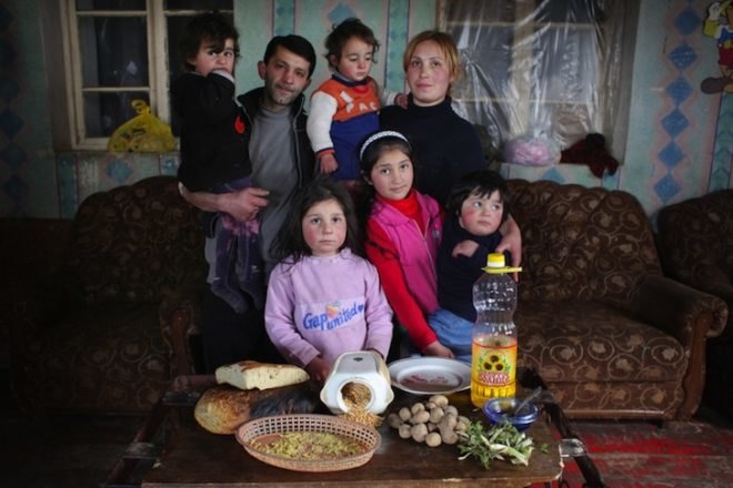 Oxfam America, seven photos of what seven families eat, food waste, poverty, injustice, food politics, hunger, obesity, news, environment, charity, aid organization, non profit organization, oxfam food photos, armenian family