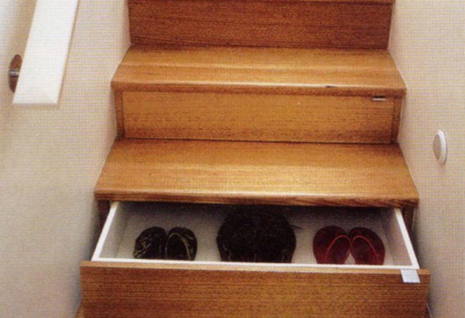 Stair Drawers, transforming furniture, adapt nyc, tiny apartments, tiny apartment nyc, tiny apartment, small spaces, small living, small homes, eco design, space saving design, space saving furniture, double duty furniture