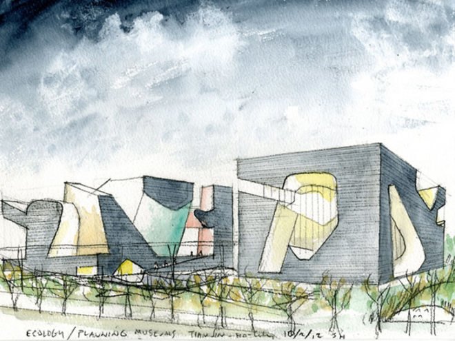 Steven Holl Architects, tianjin ecocity ecology and planning museums, green design, eco-architecture, ecology, sustainable design