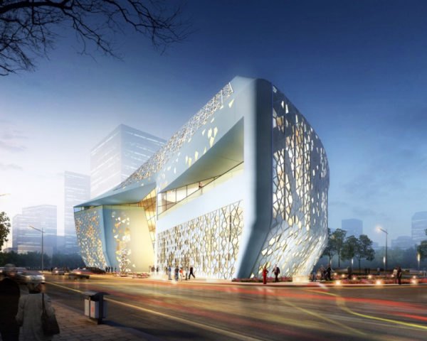 Sure Architecture's Perforated Yinchuan Exhibition Center Reflects Islamic Architecture in Northwest China