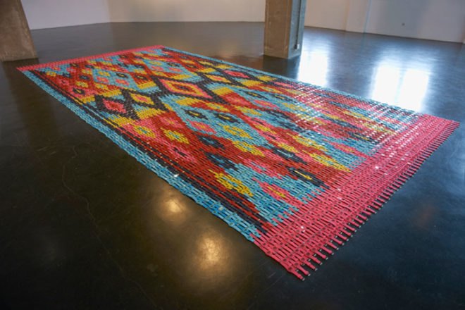 heidi voet, rug, watches, chime, carpet, installation, is six afraid of seven/ 'case seven, eight, nine!