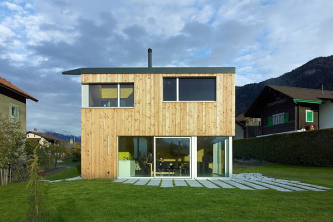 ARCHI7, MMR, OSB, Colorful, family home, Mélèze, local materials, bold colors, Switzerland, Architecture, Daylighting, Recycled Materials, Green Lighting,