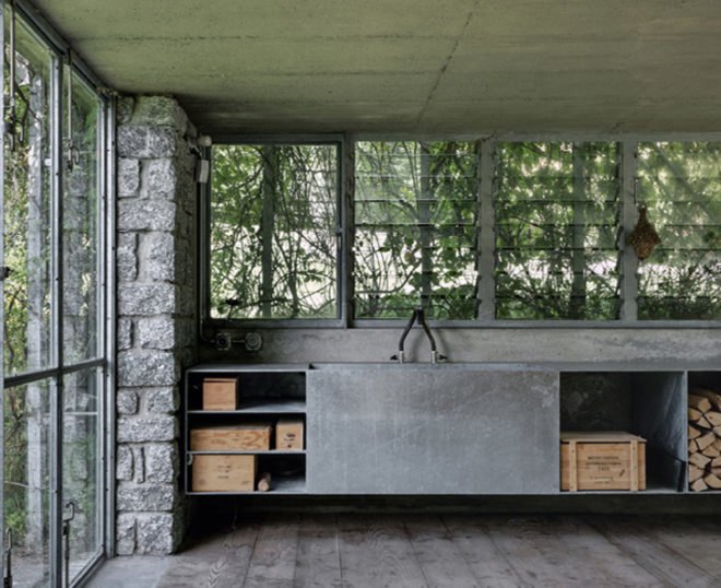 green design, eco design, sustainable design, Green Box, Act_romegialli, green roof, Italian Alps, vine covered garage, living walls
