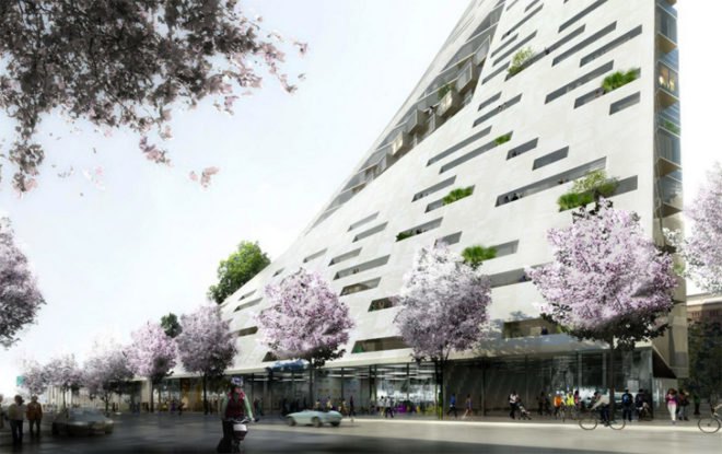 BIG Architects NYC, West 57 Street pyramid, apartment pyramid NYC, Durst Fetner, NYC affordable housing, NYC 80/20 program, W57 building NYC
