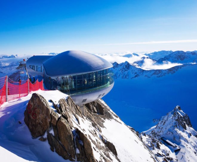 green design, eco design, sustainable design, Austria, Alps, Baumschlager Hutter partners, WIldspitzbahn, ski lodge