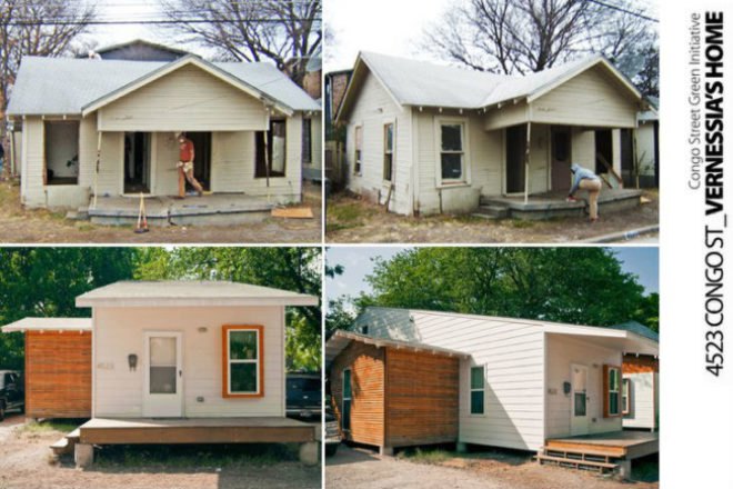 Congo Street Initiative, BCWorkshop, dallas, green renovation, community housing project, reclaimed materials, eco home,