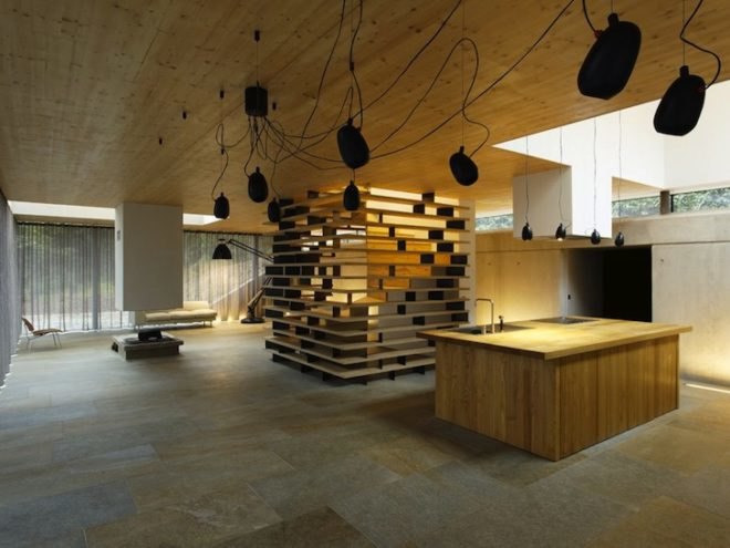 Lode Architecture, House D, D House, Brittany, France, daylighting, minimalist design, holiday home, energy efficiency, retaining wall, nature, green design, sustainable design, eco-design, light wells, daylighting, natural light