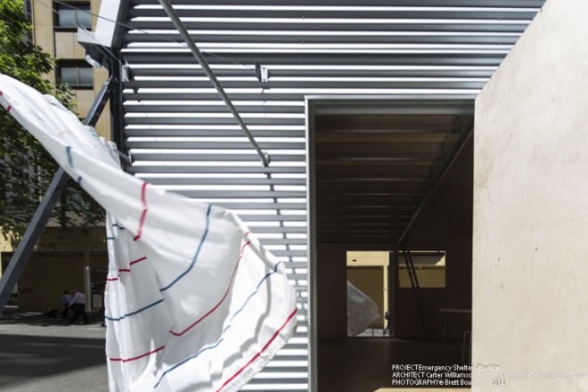 Emergency Shelter, Carter Williamson, flat packed shelter, disaster relief, sydney, australia, prefab shelter
