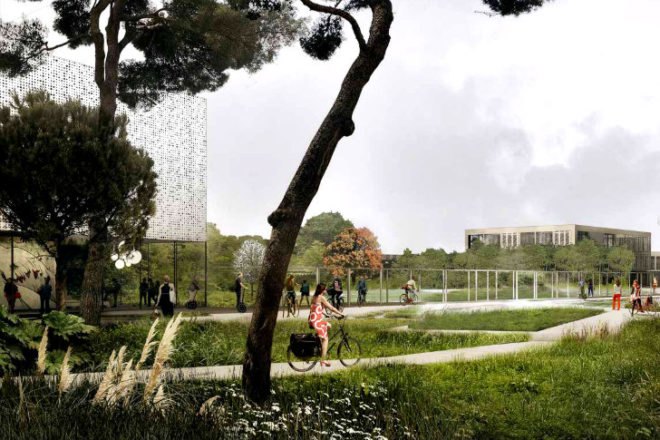 European Spallation Source, Henning Larsen, COBE, SLA, sweden, particle accelerator, eco research facility, eco lab,
