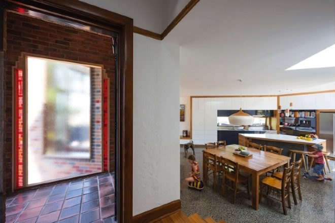 solar power, green design, sustainable design, green design, eco-design, brick, dowdy old bricks, red brick, reuse materials, recycling, recycled materials, thermal massing, Forever House, WoodWoodWard Architecture, skylights, daylighting