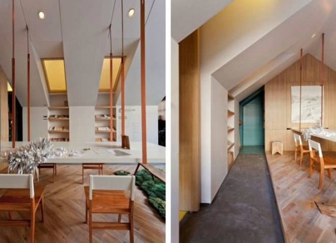 Nidolab Arquitectura, moss carpet, Argentina, Buenos Aires, home office, tiny office, design, green design, sustainable design, eco-design, daylighting, skylights, minimalist design, argentina