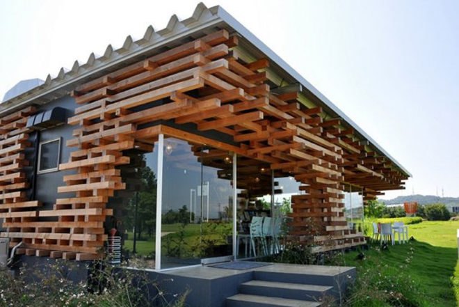 Kengo Kuma, Cafe Kureon, untreated wood, jenga, Toyama, Designed for Dissasembly, Architecture, Recycling / Compost