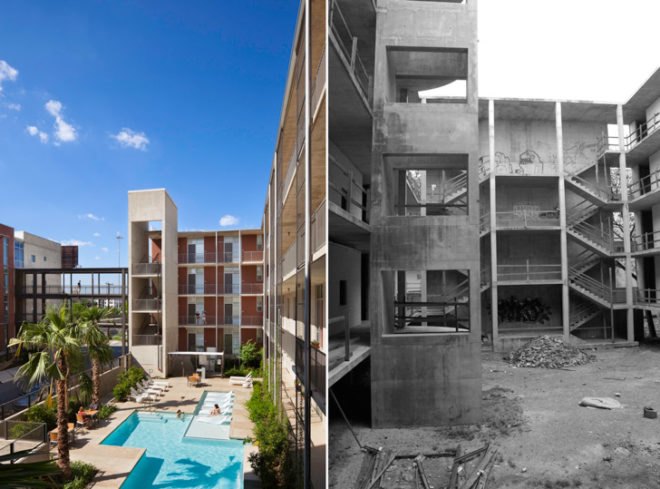 Lake Flato Architects, ghost building, urban revitalization, development, San Antonio, Texas, real estate, adaptive reuse, Broadway, natural daylight, outdoor space, nature, San Antonio Riverwalk,