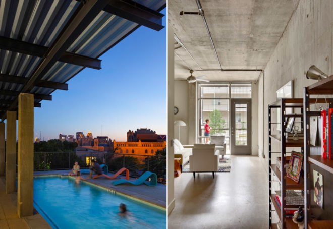 Lake Flato Architects, ghost building, urban revitalization, development, San Antonio, Texas, real estate, adaptive reuse, Broadway, natural daylight, outdoor space, nature, San Antonio Riverwalk,