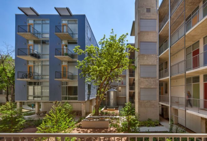 Lake Flato Architects, ghost building, urban revitalization, development, San Antonio, Texas, real estate, adaptive reuse, Broadway, natural daylight, outdoor space, nature, San Antonio Riverwalk,