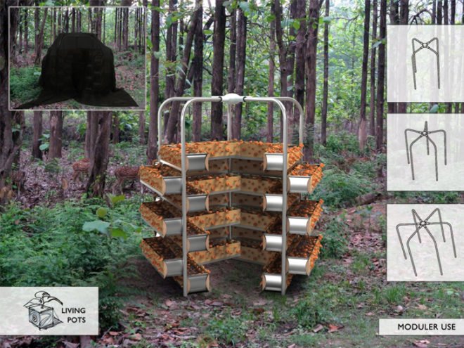 reader submitted content, recycled materials, wood waste, green design, sustainable design, eco-design, Living Pots, Design Nobis, recycled materials, reclaimed materials, agriculture