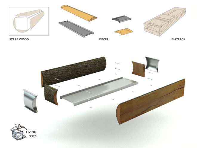 reader submitted content, recycled materials, wood waste, green design, sustainable design, eco-design, Living Pots, Design Nobis, recycled materials, reclaimed materials, agriculture