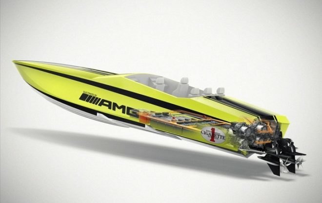 Mercedes-Benz, Cigarette Racing, Miami International Boat Show, green transporation, electric boat, green boat, electric motor, lithium-ion battery, Mercedes-Benz SLS AMG Coupe Electric Drive,