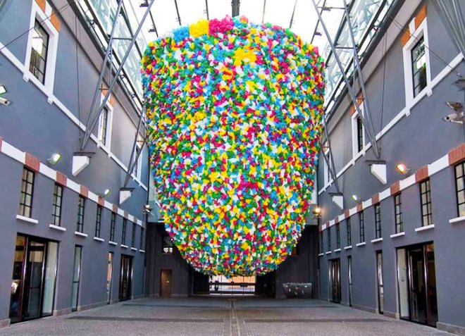 Rome, MACRO, Cameroon, Pascale Marthine Tayou, Plastic Bags, Secret Garden, recycled materials, green design, social critique, art, eco art, sustainable design, eco-design, Rome, Italy, contemporary art, Sistine Chapel, Michelangelo, Industrial revolution, pollution, plastic pollution, capitalism, globalization